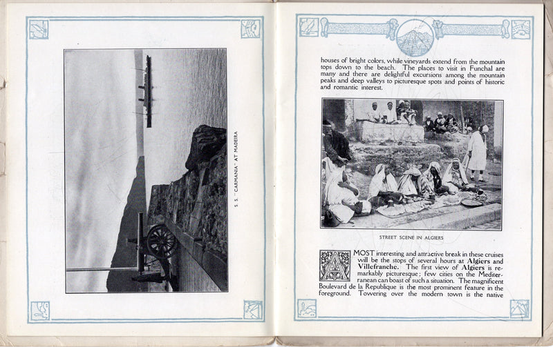 CARONIA, CARMANIA, FRANCONIA & LACONIA - Cunard 1911-12 Mediterranean cruise brochure