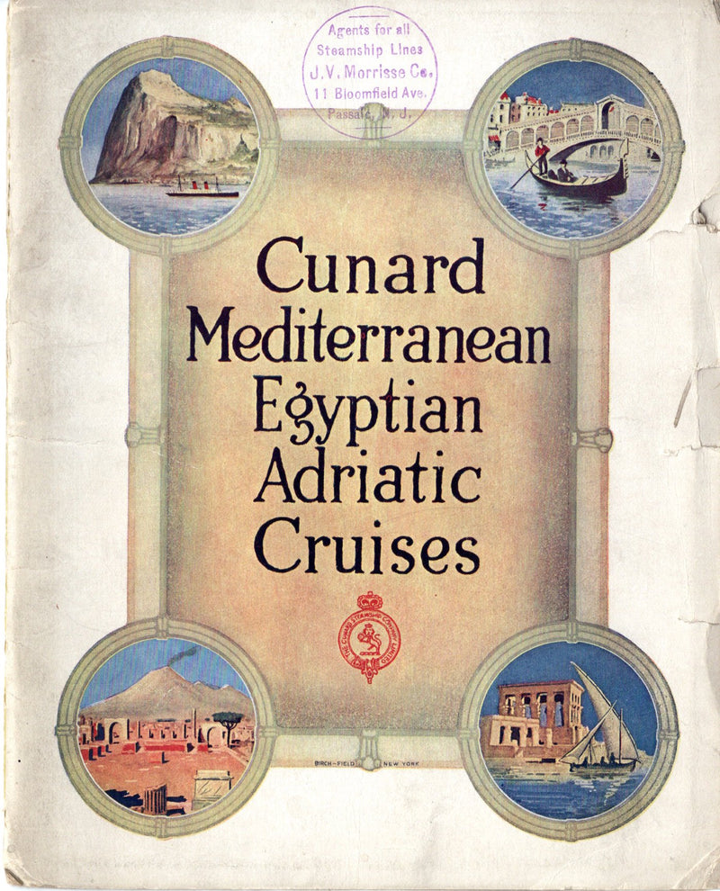 CARONIA, CARMANIA, FRANCONIA & LACONIA - Cunard 1911-12 Mediterranean cruise brochure