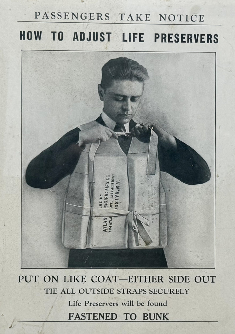 Various: pre-war - 1920s cabin life preserver door sign