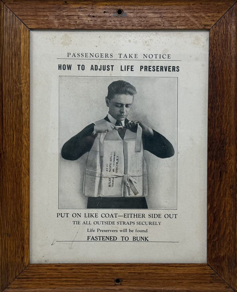 Various: pre-war - 1920s cabin life preserver door sign