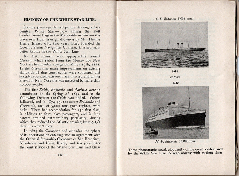 Various: pre-war - Circa 1930 White Star Line Travellers Handbook on France