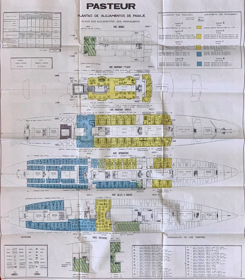 PASTEUR: 1966 - Deck plan w/ large interior photos