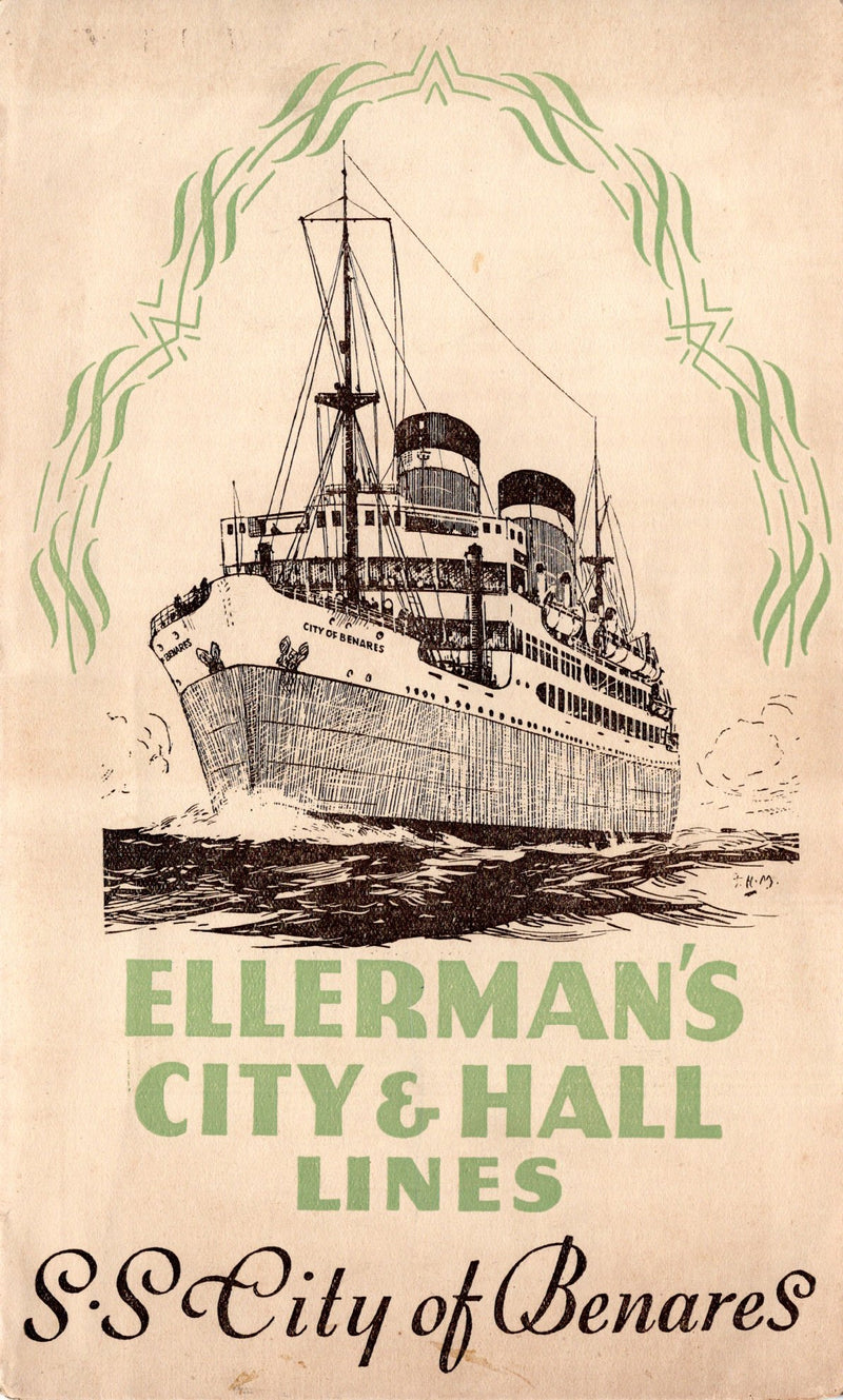 CITY OF BENARES: 1936 - Intro interiors brochure for disaster ship