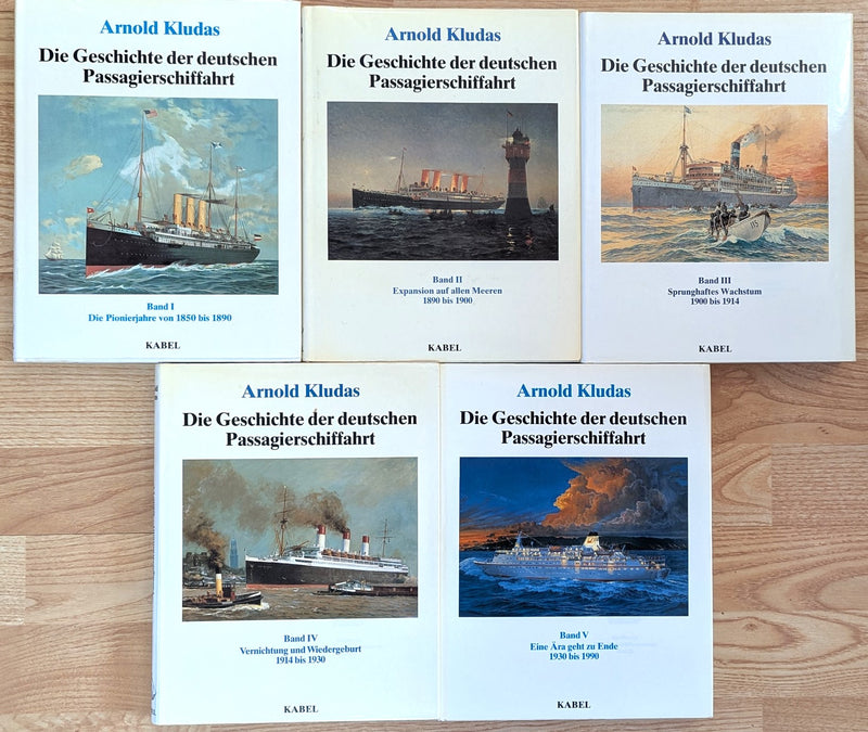 Various: pre-war - 5 volume set by Kludas - "Die Geschichte der deutschen Passagierschiffahrt"