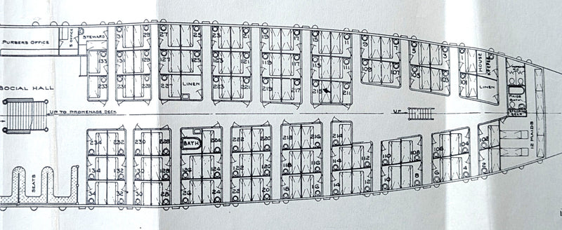 NORONIC: 1913 - Rare deck plan of disaster ship