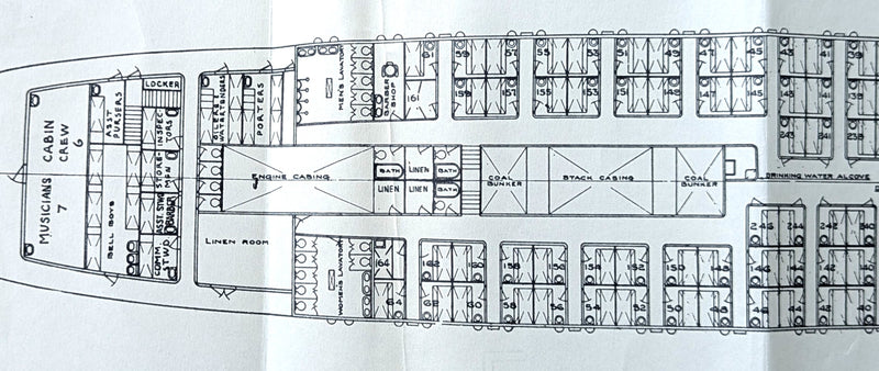 NORONIC: 1913 - Rare deck plan of disaster ship