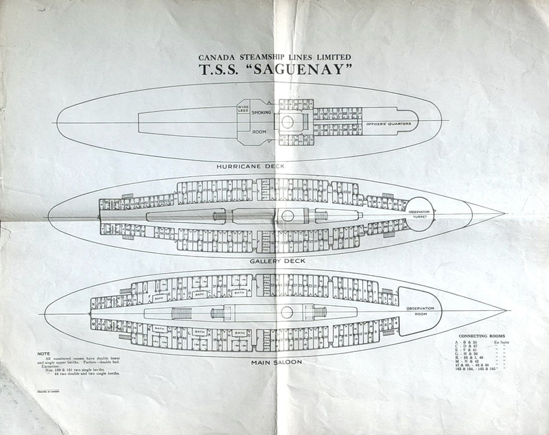 SAGUENAY: 1911 - Canada Steamship Lines deck plan