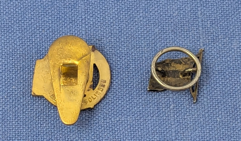 JUAN SEBASTIAN ELCANO: 1928 - 2 lapel pins from 1920s-30s