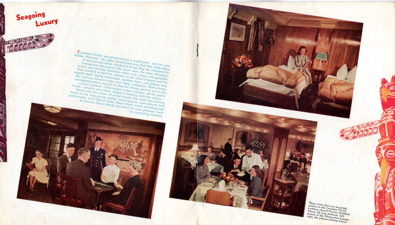 PRINCESS KATHLEEN: 1925 - Cruise brochure w/ color interiors 1951