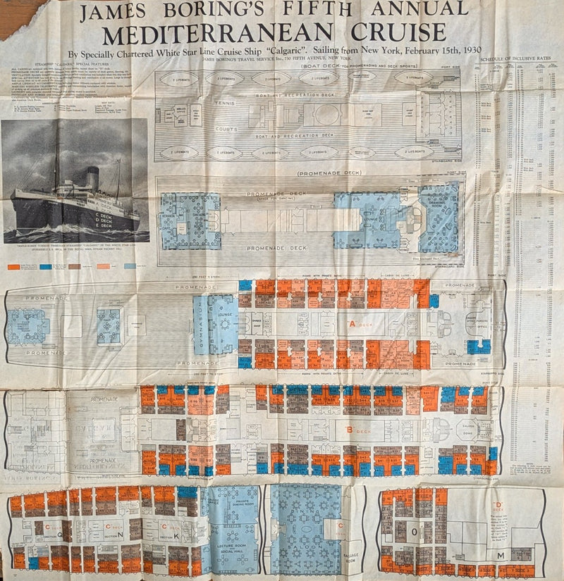 CALGARIC: 1918 - Cruise deck plan from 1930