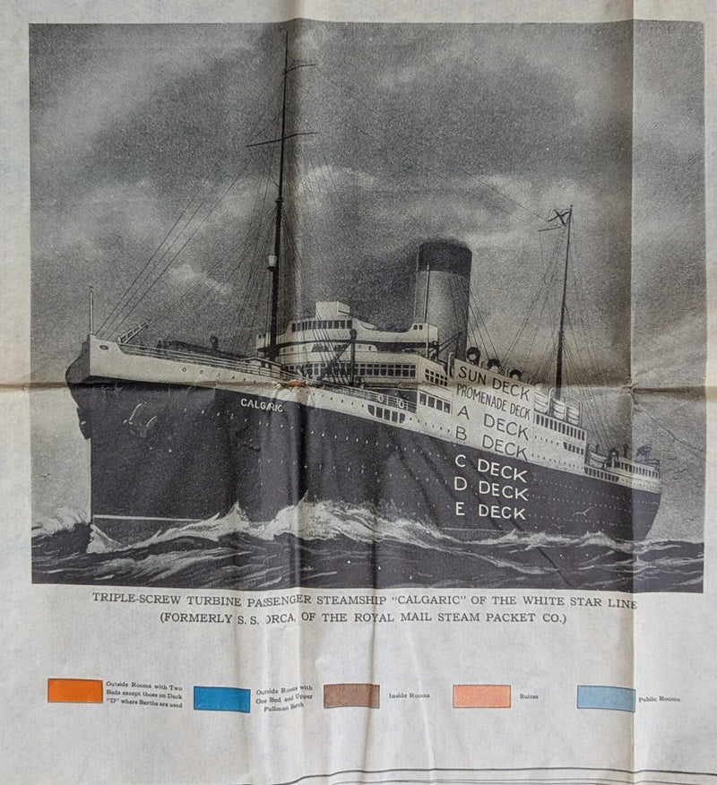 CALGARIC: 1918 - Cruise deck plan from 1930