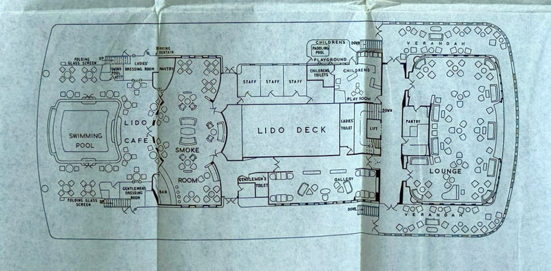 AKAROA: 1930 - Full ship deck plan from 1968