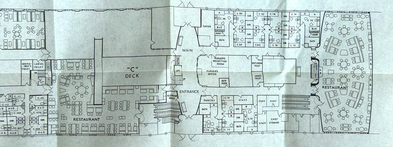 AKAROA: 1930 - Full ship deck plan from 1968
