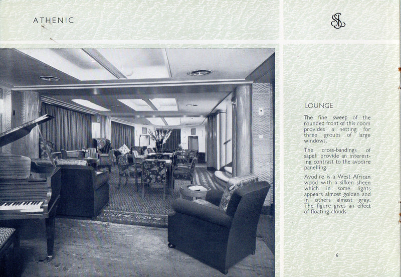 CORINTHIC & ATHENIC: 1947 - Deluxe 1947 First Class interiors brochure