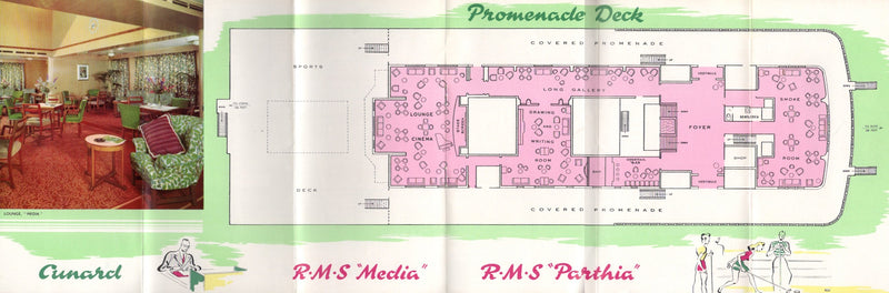 MEDIA & PARTHIA - Deluxe deck plan w/ colorful interiors