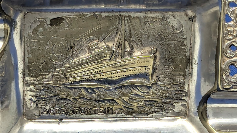 JAGERSFONTEIN: 1950 - Silverplated portrait ashtray