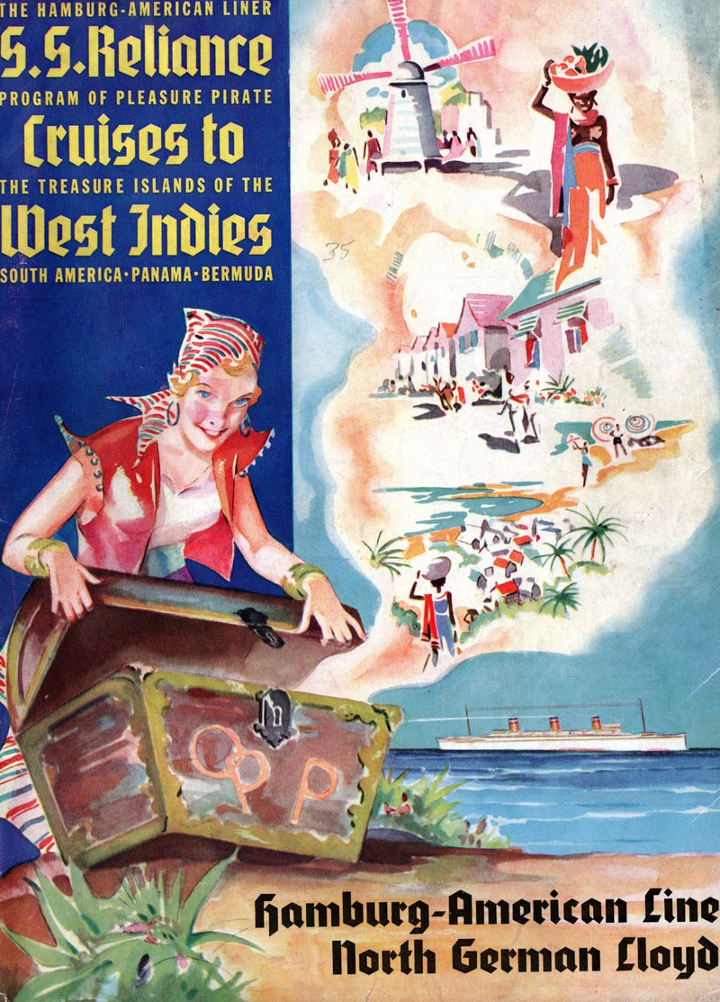 RELIANCE: 1920 - Big 1930 cruise brochure w/ plans & COLOR interiors