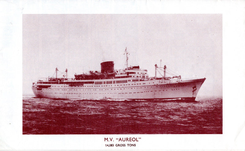 AUREOL: 1951 - First & Cabin class deck plan w/ interiors from 1956
