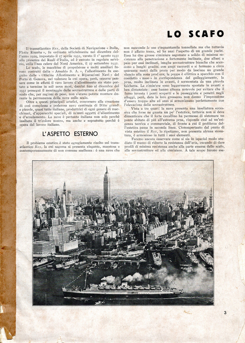 REX: 1932 - Special REX issue of "La Marina Italiana" - 100s of photos