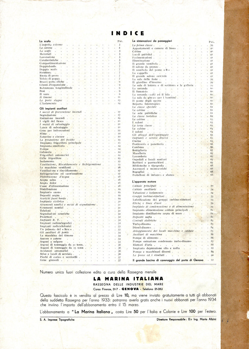 REX: 1932 - Special REX issue of "La Marina Italiana" - 100s of photos