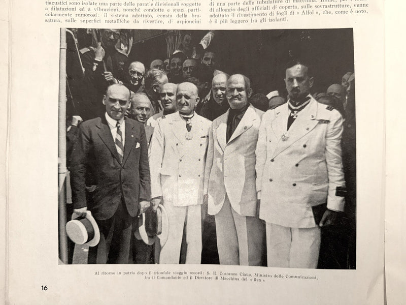 REX: 1932 - Special REX issue of "La Marina Italiana" - 100s of photos