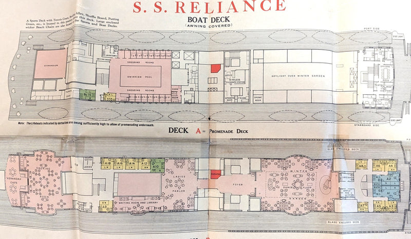 RELIANCE: 1930 - Big color-coded cruise plan at bargain price