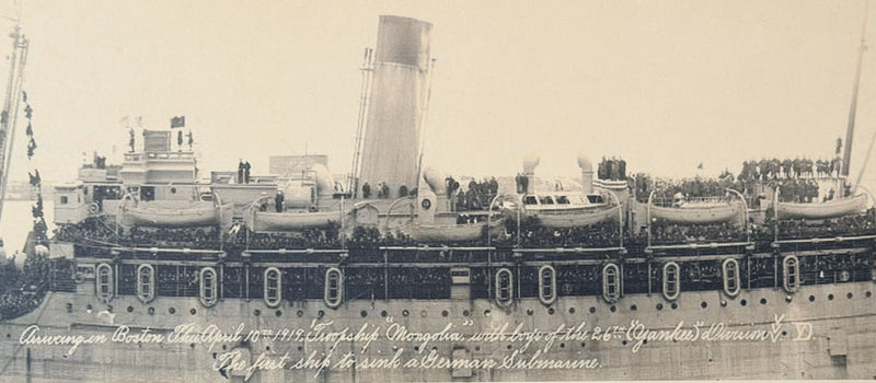 MONGOLIA: 1904 - Loooong 1919 troopship portrait packed with doughboys