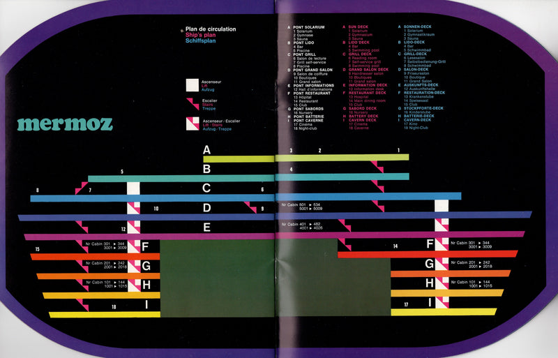 MERMOZ: 1958 - Novelty-shaped cabin info brochure