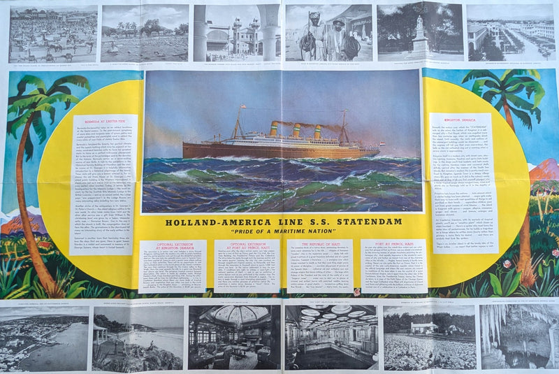 STATENDAM: 1929 - Huge 1935 cruise brochure w/ plans & interiors