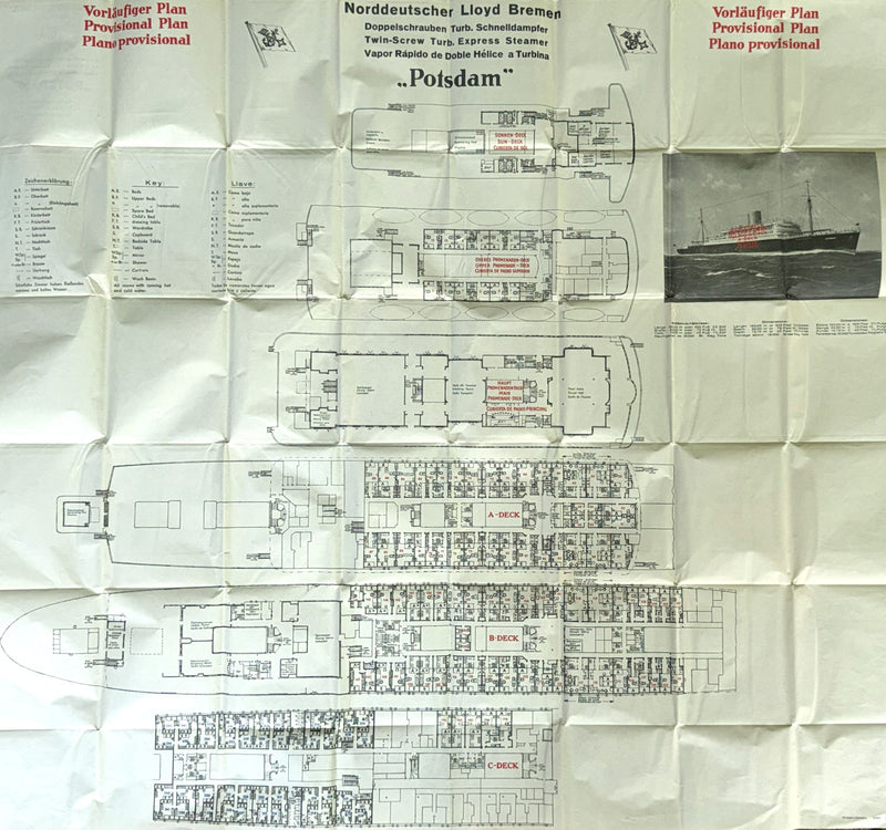 POTSDAM: 1935 - Pre-maiden voyage First Class deck plan