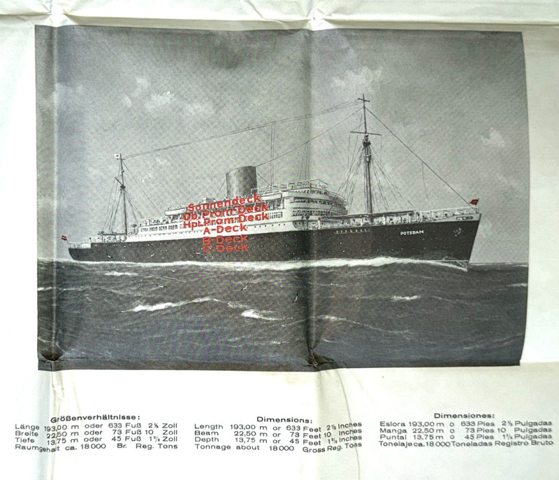 POTSDAM: 1935 - Pre-maiden voyage First Class deck plan