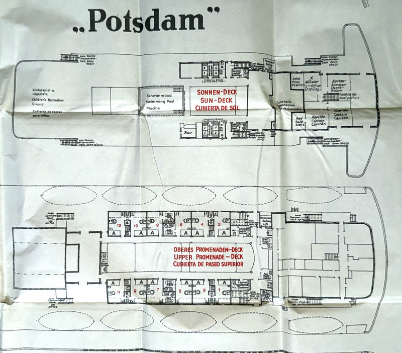 POTSDAM: 1935 - Pre-maiden voyage First Class deck plan