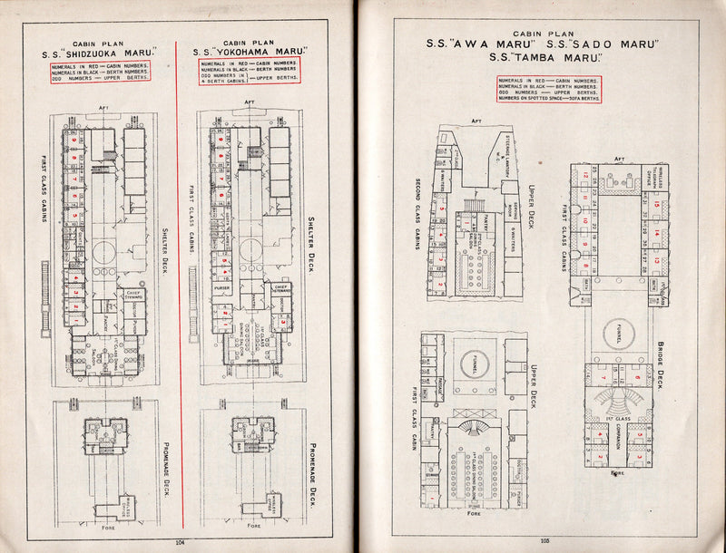 Various: pre-war - 1917 NYK Line guide w/ 120 pages, 26 deck plans, fleet list