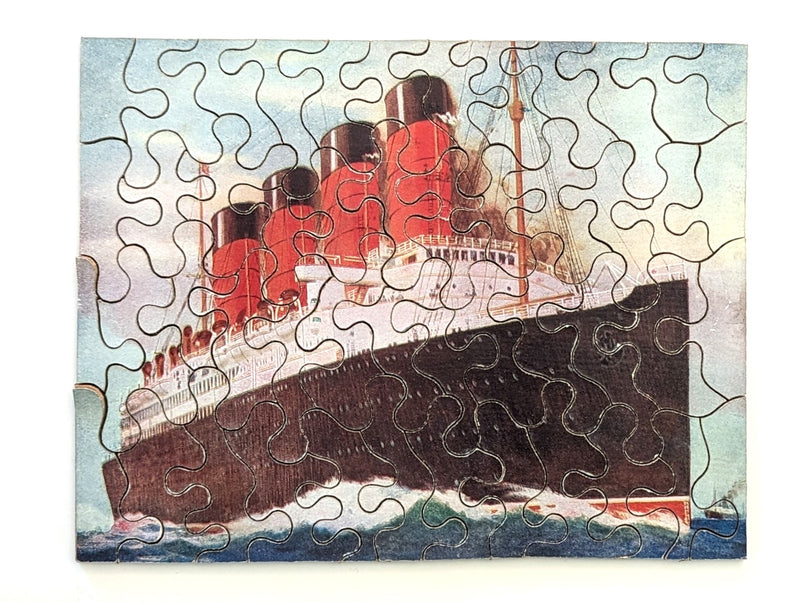 MAURETANIA: 1907 - Wood jigsaw puzzle from 1930s