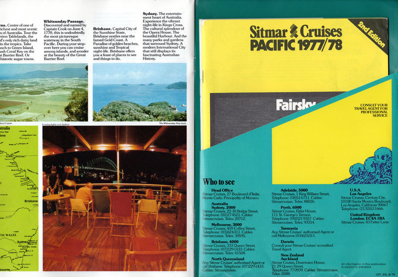 FAIRSKY: 1941 - Brochure for fateful, final 1977-78 cruise season