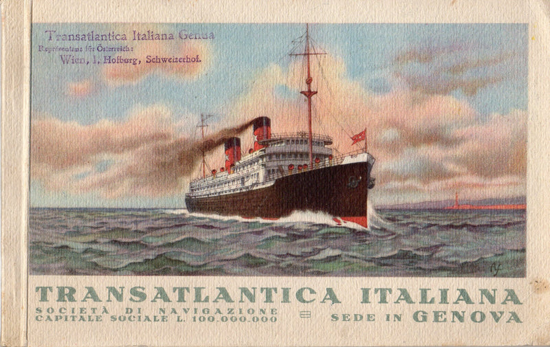 CESARE BATTISTI: 1922 - Deluxe intro brochure w/ fold-out deck plans
