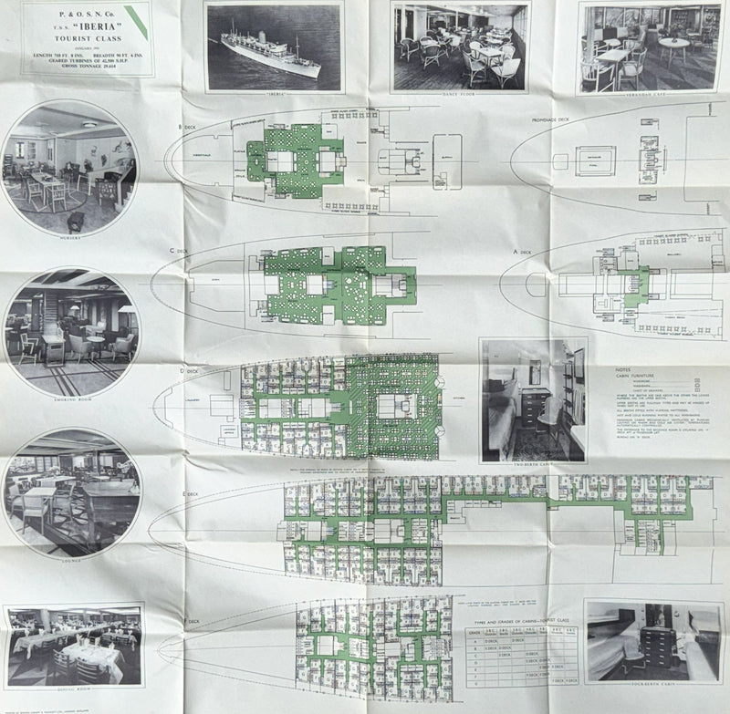 IBERIA: 1954 - First & Tourist deck plan set