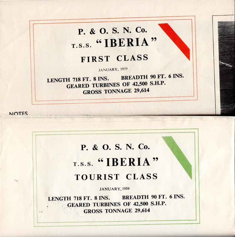 IBERIA: 1954 - First & Tourist deck plan set