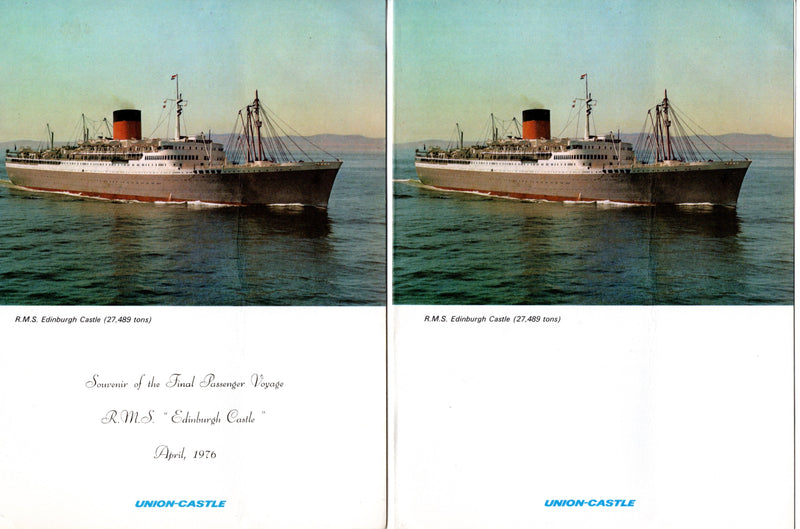 EDINBURGH CASTLE: 1948 - 2 final voyage souvenirs