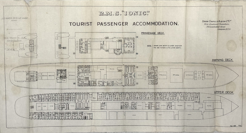 IONIC: 1903 - Tissue deck plan from 1931