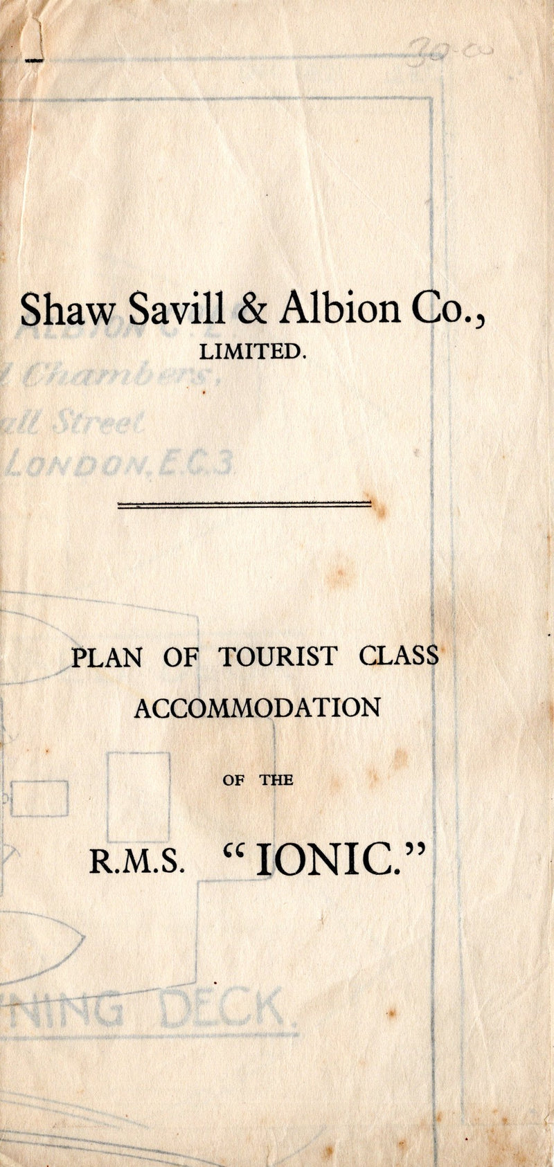 IONIC: 1903 - Tissue deck plan from 1931