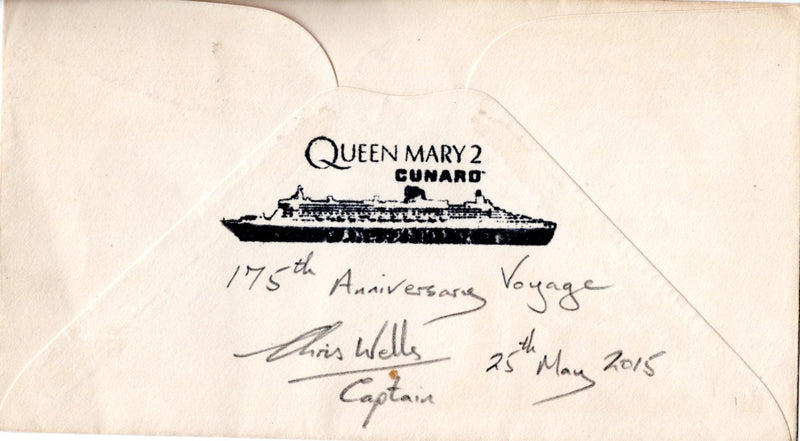QM2: 2004 - 1940 Cunard centennial cachet signed on 175th anniversary by captain