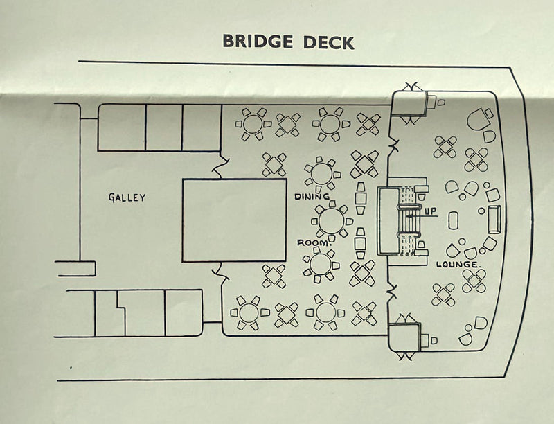 CERAMIC & GOTHIC: 1948 - One-class deck plan from 1957