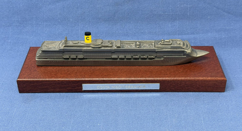 COSTA MEDITERRANEA: 2003 - Pewter model on mahogany base