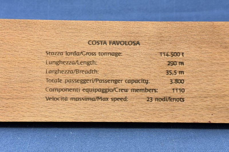 COSTA FAVOLOSA: 2011 - Diecast 1:1250th scale model on base
