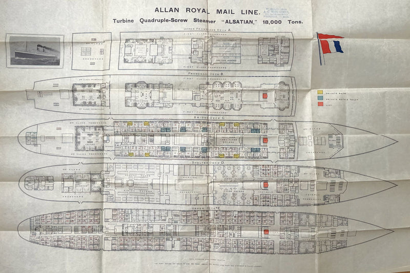 ALSATIAN: 1914 - Large maiden season deck plan w/ 3 classes