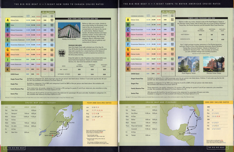 Various Ships - 2000 Premier Cruise Line brochure, went bankrupt midway thru