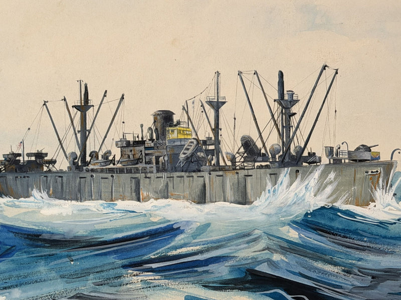 Various Ships - Original oil-on-board of famed Liberty Ship