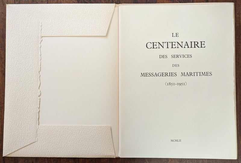 Various Ships - Prestige folio "Le Centenaire des Services des Messageries Maritimes (1851-1951)"