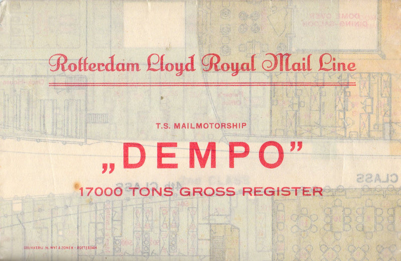 DEMPO: 1931 - Color-coded deck plan w/ 4 classes from 1930s